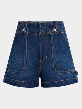 NWT Veronica Beard Graham High Waisted Denim Shorts Bright Blue size 24